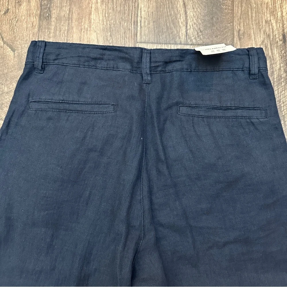 Zara 100% Linen Relaxed Fit Pants Men’s Size 30 Navy Blue